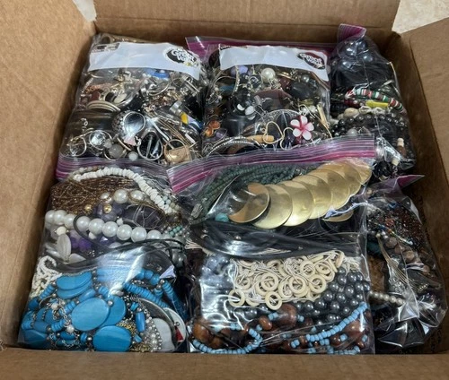 22lbs+ Lot of Vintage to Now WEARABLE Mixed Costume Jewelry Box Bulk Resale #3!