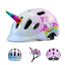 Kids Bike Helmet Knee Elbow Pad Set Girls Pink Helmet