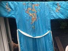 Phoenix Embroidery  XL Handmade Silk Kimono Chinese Dragon Robe