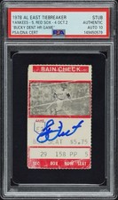1978 BUCKY DENT SIGNED BUCKY DENT GAME TICKET 10/2/78 YANKEES/BOSTON PSA AUTO 10