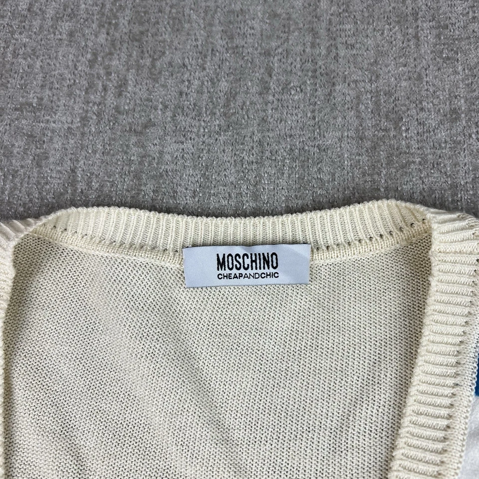 Cárdigan Suéter Moschino Barato y Elegante Raro Estampado Cuello en V Para Mujer’s 12 Floral Foto 2 de 4