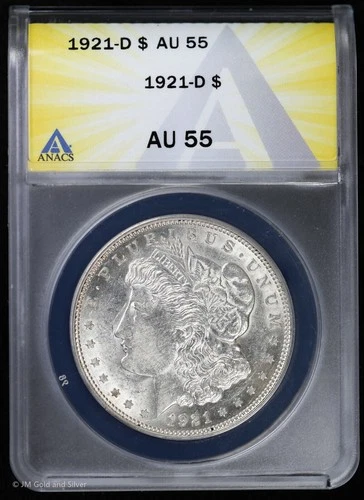 1921-D $1 Morgan Silver Dollar ANACS AU 55