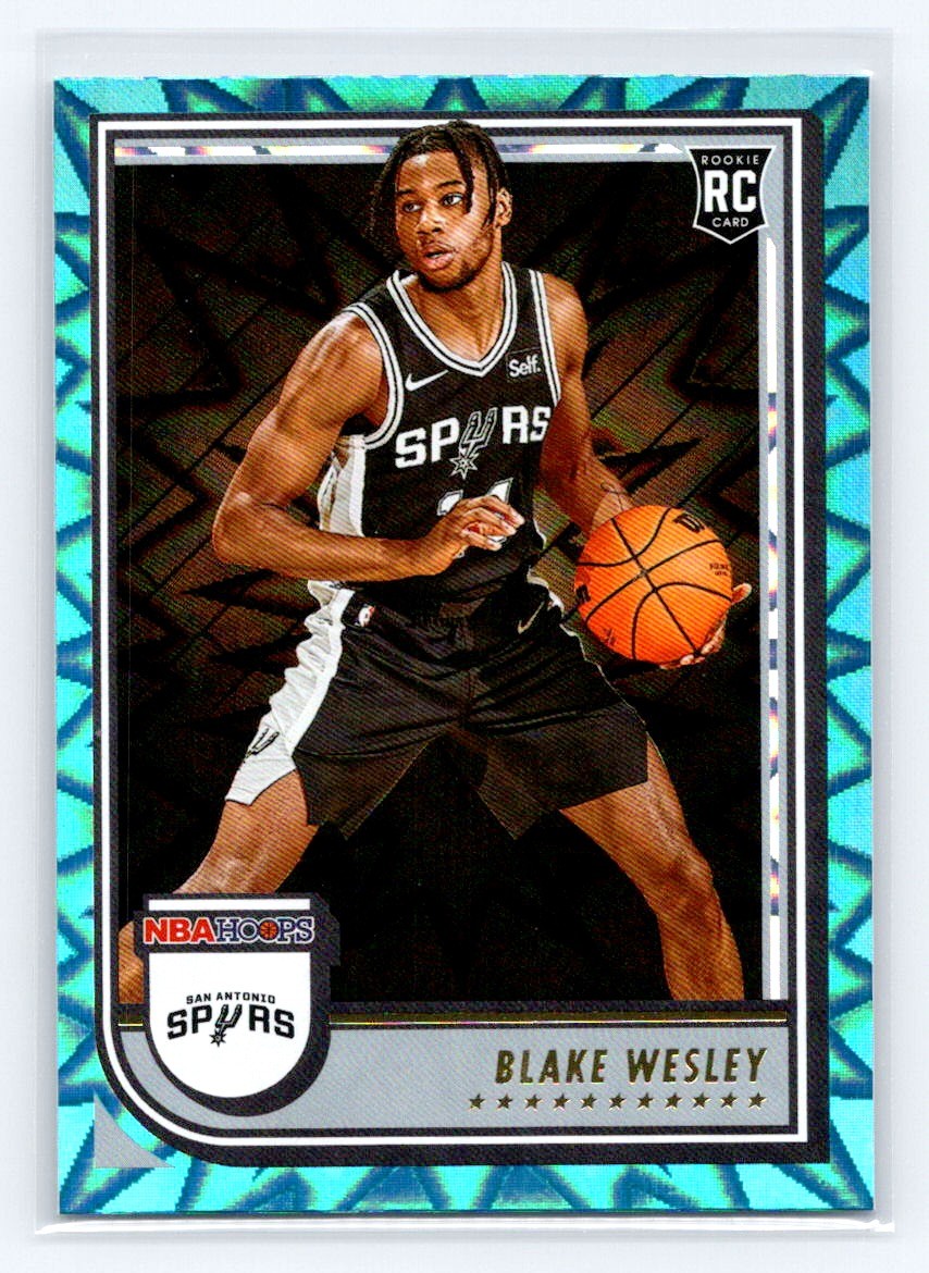 2022-23 Hoops #255 Blake Wesley Teal Explosion Rookie San Antonio Spurs