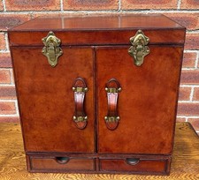 Superb Quality Hand Crafted Antique Style Leather Campaign Portable Drinks Bar