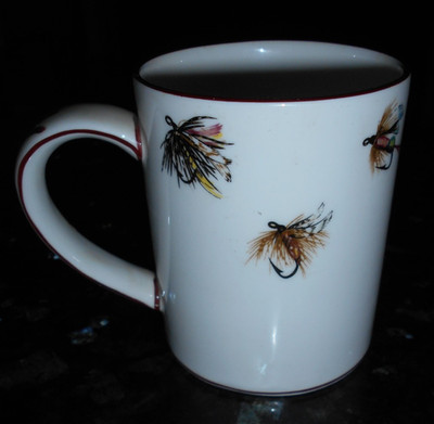 RARE Vintage Queensberry Staffordshire Fine Bone China England Mug Fly Fishing
