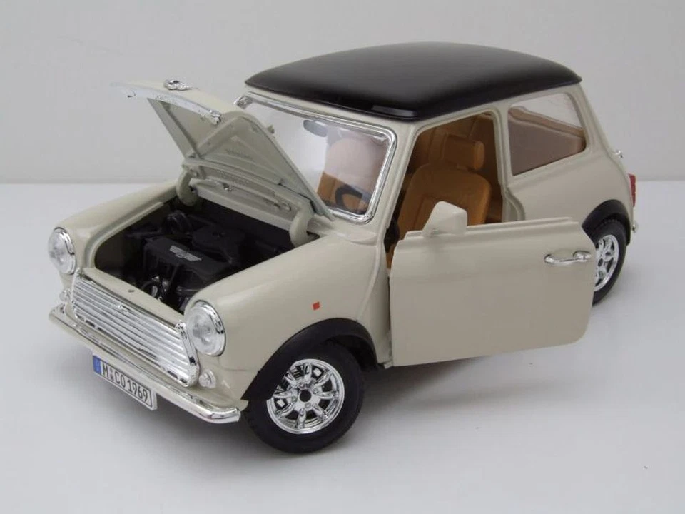 Mini Cooper 1969 beige schwarz Modellauto 1:18 Bburago - Bild 4 von 4