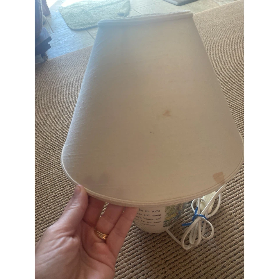 LÁMPARA DE NOCHE DE COLECCIÓN WEDGWOOD BEATRIX POTTER PETER RABBIT CON PANTALLA Foto 4 de 4