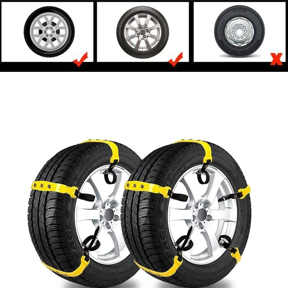 Set 10 Catene da Neve Universali per Pneumatici 185 225 Mm Antiscivolo per Auto - Miniatura 4