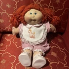 Vintage 1985 Cabbage Patch Kid Doll - Orange Red Hair Green Eyes Pig Tails 16”