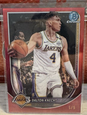 Topps 2025-26 bowman Chrome Dalton Knecht Red /5 #130 Los Angeles Lakers