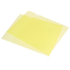 12pcs L Type Folders, A4 Plastic Clear Paper Document Jacket Pocket, Yellow
