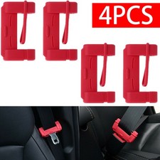 4pcs Car Seat Belt Buckle Clip Anti-scratch Protector Cover Accessories Red 4pcs Car Seat Belt Buckle Clip Anti-scratch Protector Cover Accessories Red