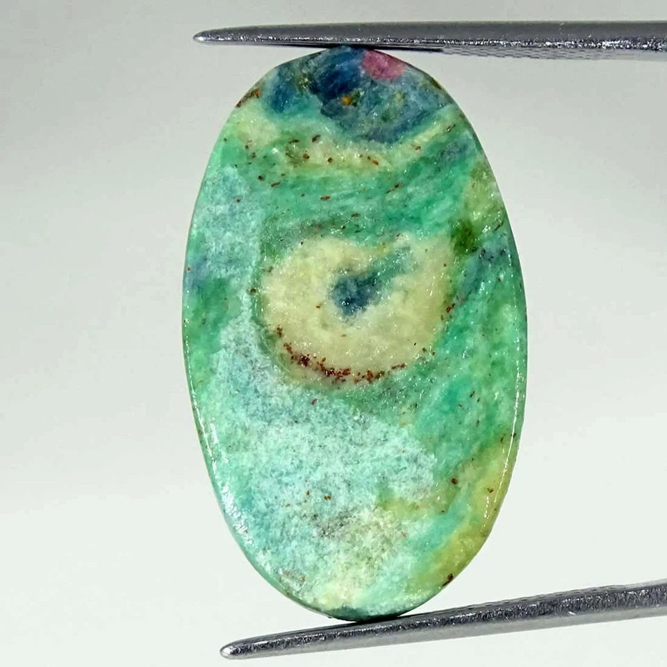 19.40Cts Natural Ruby In Fuchsite Oval Cabochon Loose Gemstone 15x26x5mm - Image 2 of 4