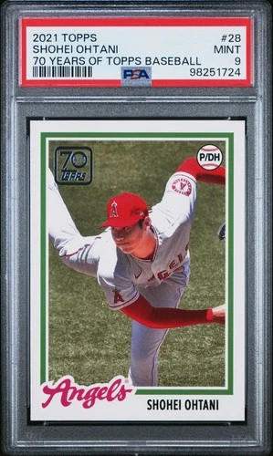 2021 TOPPS 70 YEARS OF TOPPS BASEBALL 70YT-28 SHOHEI OHTANI  PSA 9