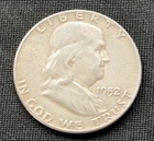 1952 Franklin Half Dollar 90% Silver 50C Circulated US Coin Uncertified