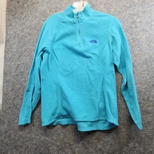 The North Face Women's Blue Polartec Classic Fleece 1/4 Zip Pullover top Size M