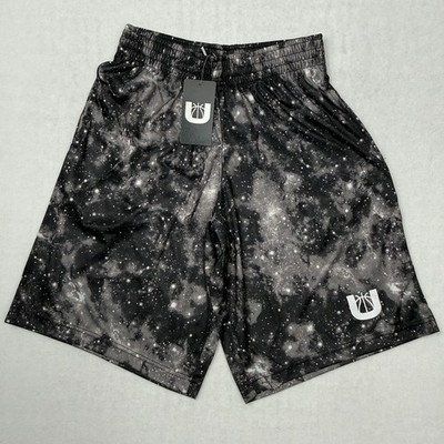 New UNK Brand Men's Medium Shorts Dark Galaxy All-Over Print Activewear Black