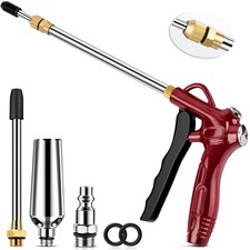 High Flow Air Blow Gun with Adjustable 8-14 Inch Extension, Upgraded Red Air