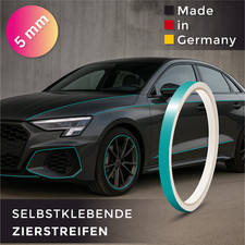 10m x 5mm Türkis Zierstreifen Designstreifen Dekor Folie Felgen Auto Streifen