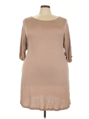 Poliana Plus Women Brown Casual Dress 2X Plus