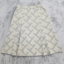 Vintage 70s Jantzen Skirt Womens S Beige Black Geometric Pleated A-Line Preppy