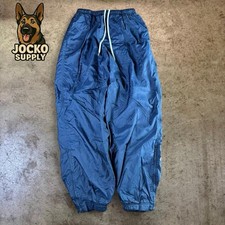 Vintage 90s Nike Nylon Windbreaker Jogger Track Pants Ankle Zip Navy Blue Sz XL