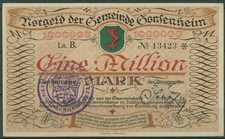 Gonsenheim 1 Million Mark 1923, Cellar 1850, Almost Uncirculated (K1630)