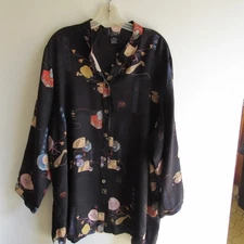 CITRON Santa Monica Woman's Silk Tunic SZ 2X Asian Boho