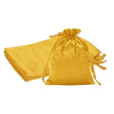 3Pcs 6 x 8 Inch Satin Bags with Drawstring Drawstring Gift Bags Gold