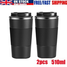 2X 510ML Stainless Steel Leakproof Insulated Thermal Travel Coffee Mug Cup Flask