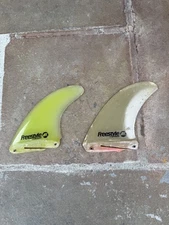 Vintage 1980’s  FREESTYLE Surfboard Center Fins 5” & 4.5”   - Fiberglass