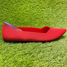 Rothy's The Point Womens Size 9.5 Red Casual Classic Slip On Ballet Flats Shoes