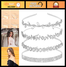 Rhinestone Bridal Headband - Silver Wedding Hair Accessory, Flower Girl Crown, P