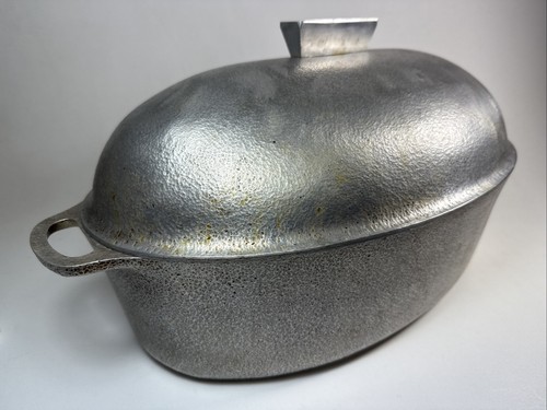 Vintage gehämmert Club Aluminium Hammercraft Kochgeschirr oval Bräter Dutch Oven 18,5 Zoll - Bild 9 von 15