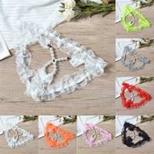 Women's Polyester Spandex Lace Thongs Solid Color G String Open Crotch Design