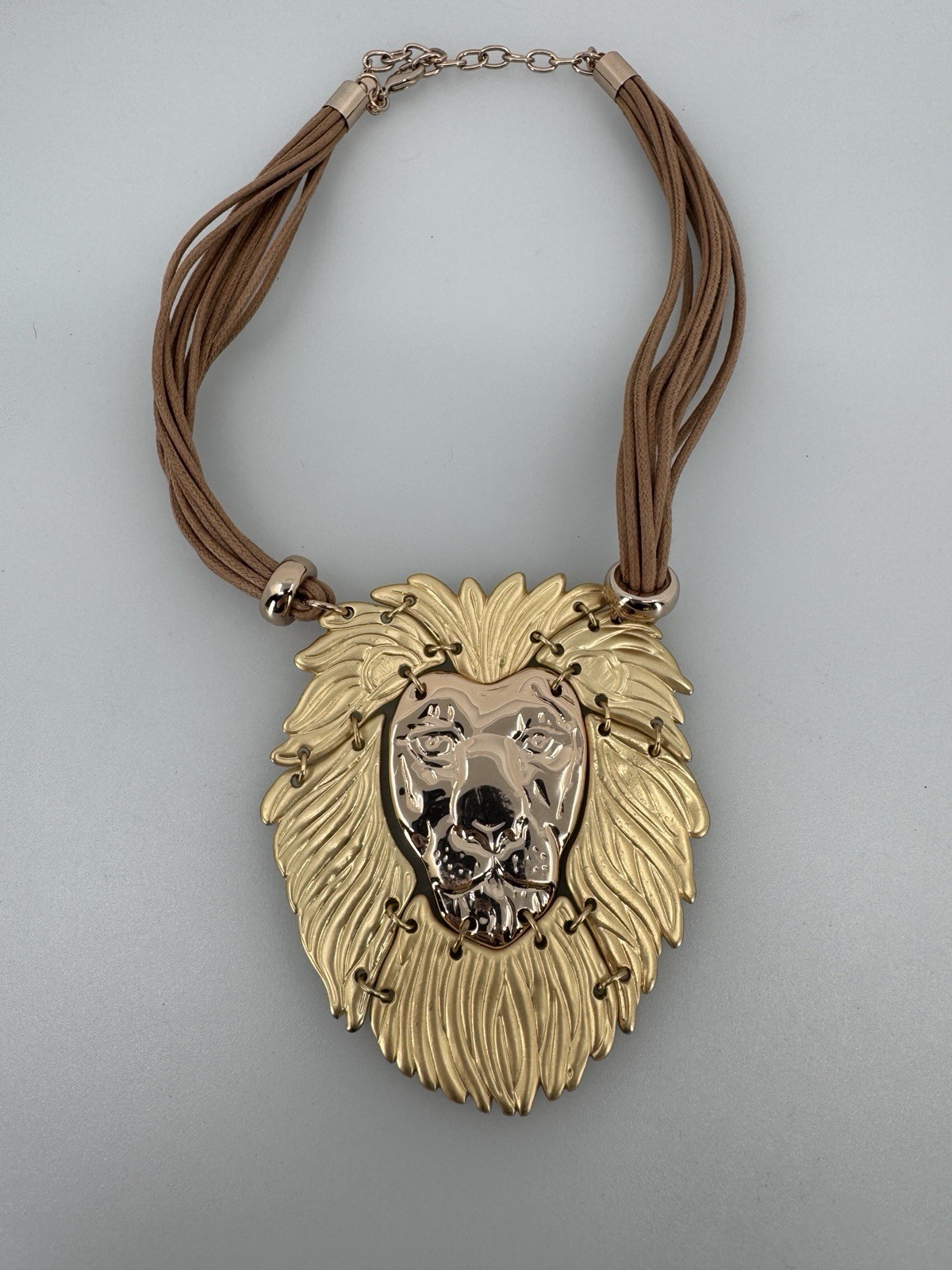 St Thomas Large Lion Statement Necklace Multistra… - image 1