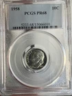 1958 PCGS PR 68 Roosevelt Silver Dime, Stunning High Grade 10C Proof Dime