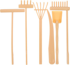 Mini Zen Garden Tools Set: Khaki Plastic Sand Tray Rakes DIY Rock Zen Garden Rak