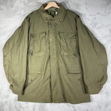 VTG US Military Jacket Mens Medium LONG Green OG-107 Cold Weather Field Coat 80s