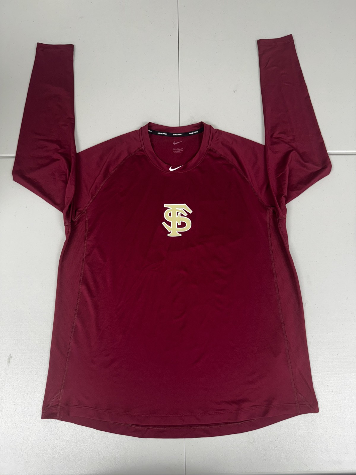 Nike Pro Men's Florida State Seminoles Dri-Fit Long Sleeve Shirt Baseball 2XL