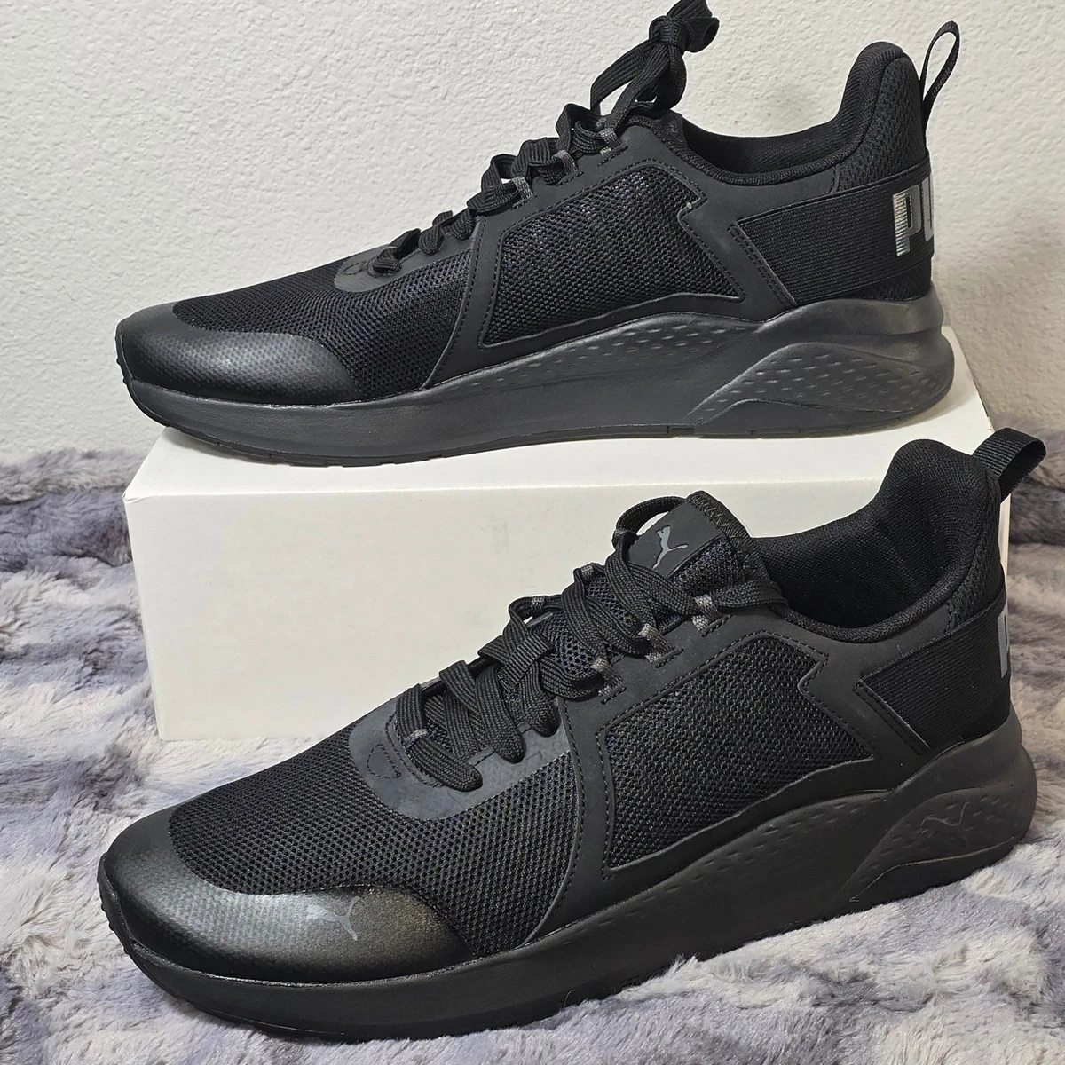 Puma Shoes Mens Size 9 Anzarun Lite Athletic Sneakers Beige Black Purple‎ Puma Anzarun Lite Black for sale | eBay main image 4