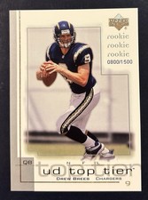 Drew Brees 2001 Upper Deck UD Top Tier #226 RC Rookie Card /1500. rookie card picture