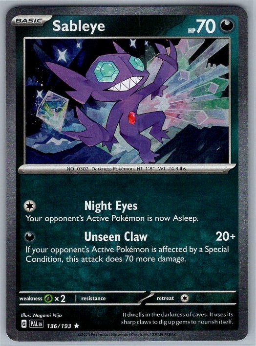 Sableye (Cosmos Holo) 136/193 Rare Miscellaneous Cards & Products NM
