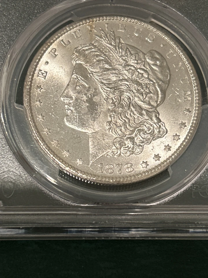 1878-CC PQ Silver $ PCGS Uncirc Gold Shield MS, Very slight scr bright BU D708 - Image 4 of 4