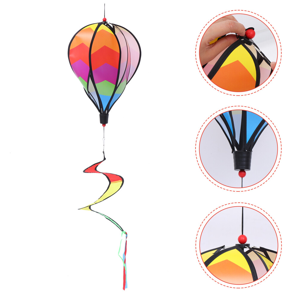 1PC Giant Rainbow Hot Air Balloon Pendant Garden Yard Cloth Decoration