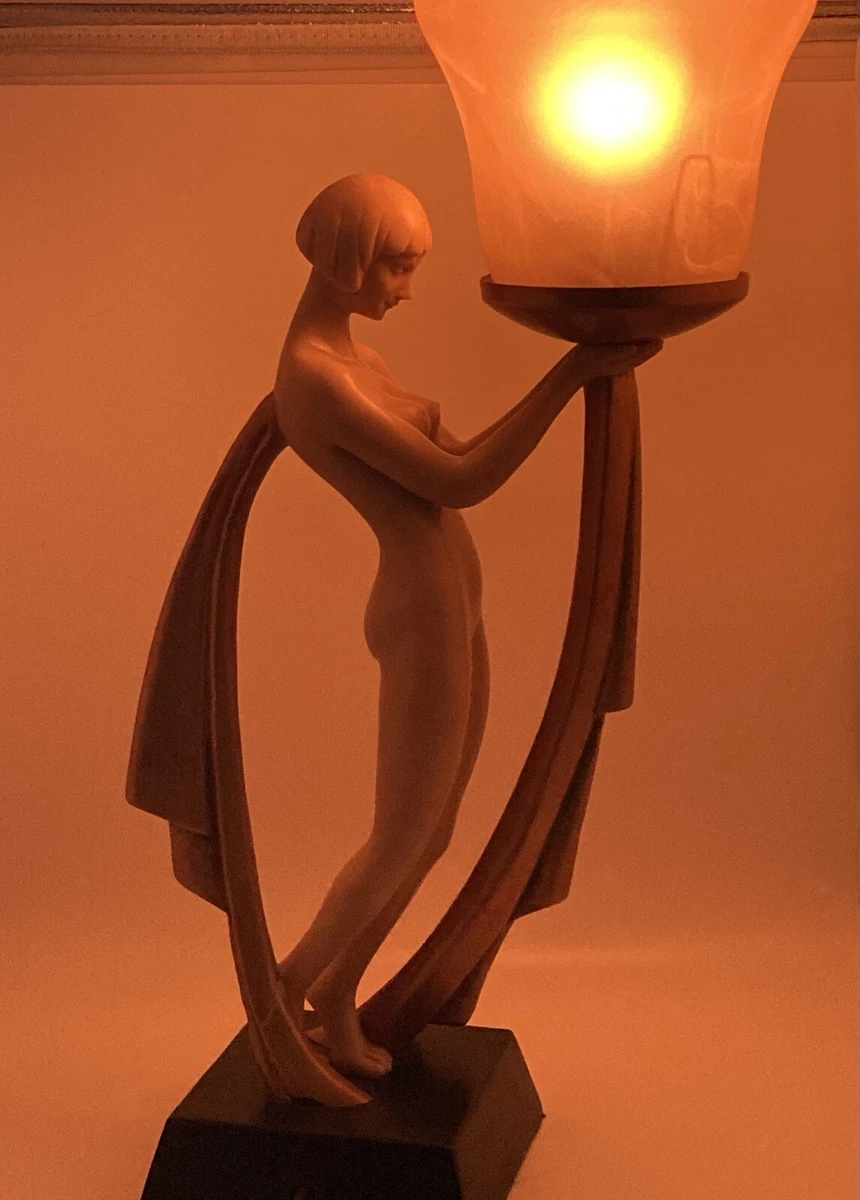 The Desiree Art Deco Illuminated Figurine Lamp by Fleur De Lis