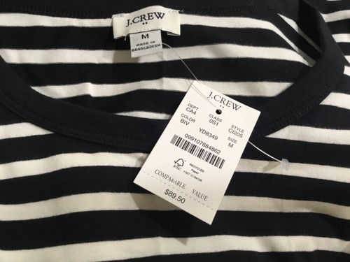 J.Crew Factory Women's NWT Striped Short Sleeve Knit Mixy Dress Size: S M L XL - Picture 9 of 12