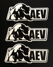 3-Pack AEV American Expedition Vehicles Black CLEAR Decals Stickers 5" x 2.5"