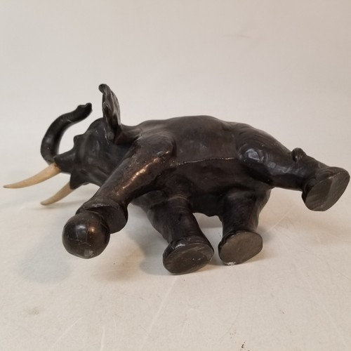Vintage Bronze Style Elephant Figure Cast Aluminum Metal Statue - Picture 7 of 11