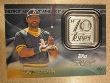 2021 TOPPS SERIES 1 70LP-RJ REGGIE JACKSON 70th ANNIVERSARY BLUE LOGO PATCH CARD